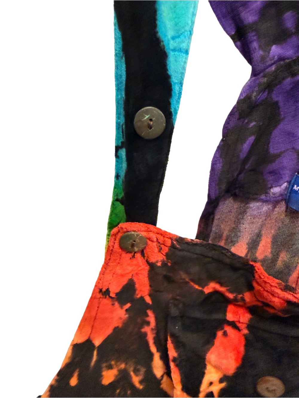 Mexicali Blues Rosalie Velour Tie Dye Overalls - NWT Size L - Picture 12 of 13
